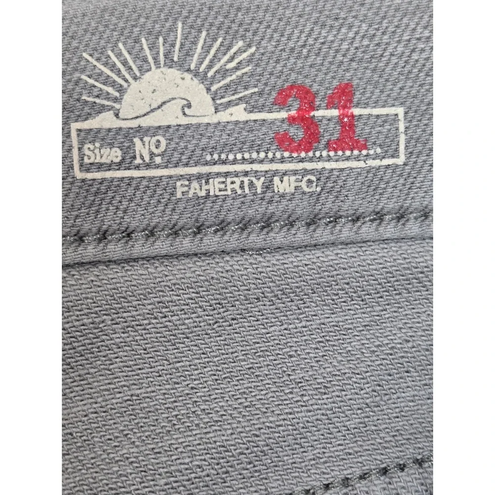 Faherty Brand Mens 5-Pocket Terry Pants Grey Straight Leg Stretch Size 31 x 30.5